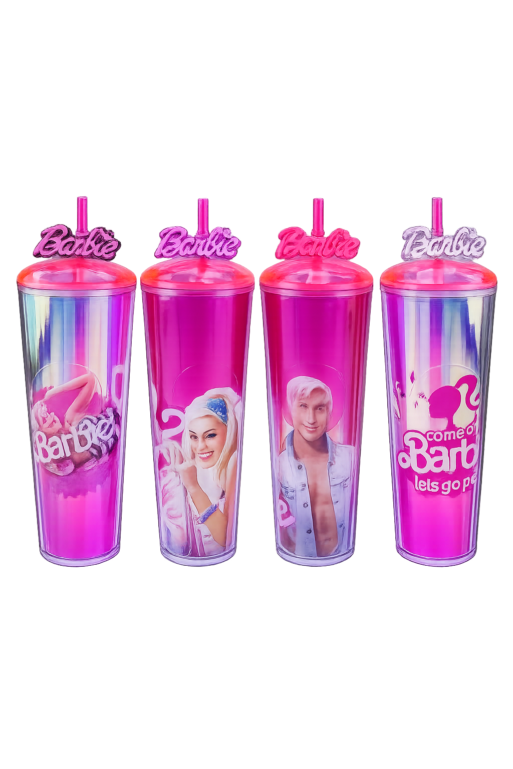 Barbie Reusable Tumbler with Straw – 24oz Double Walled Aesthetic Movie Cold Cup