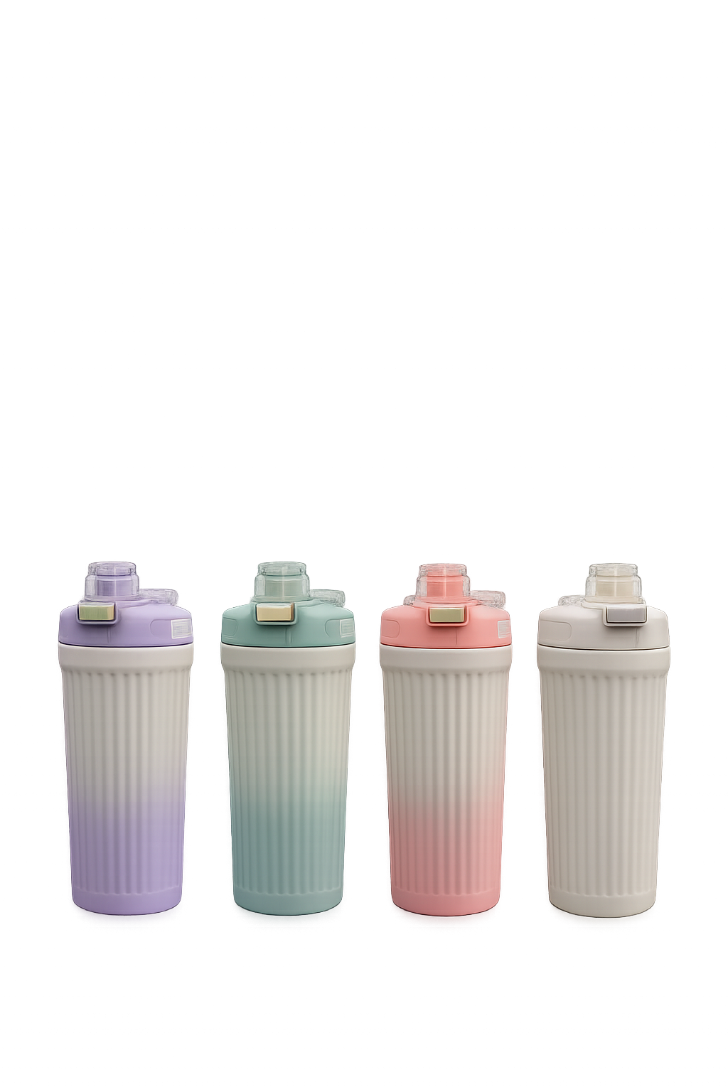 Minimalist Fluted Stainless Steel Tumbler – Insulated Pastel Gradient Travel Mug