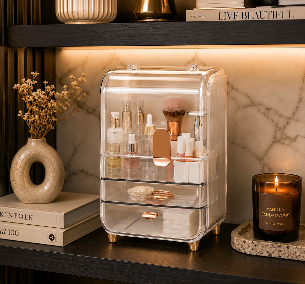 Premium Clear Acrylic Makeup Organizer with Drawers